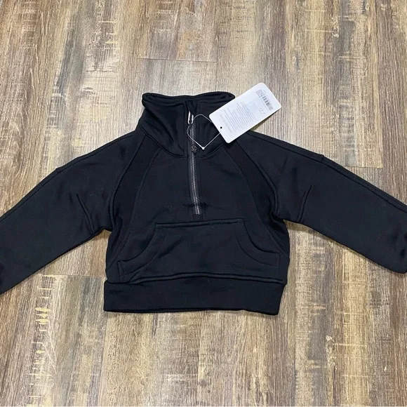 Lululemon Kids Black Half-Zip Pullover Size 5-6Y With Thumb Holes - Picture 12 of 13